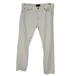 Spurr Off White Cream Slim Fit Jeans Cotton Denim Pants Mens 36x27